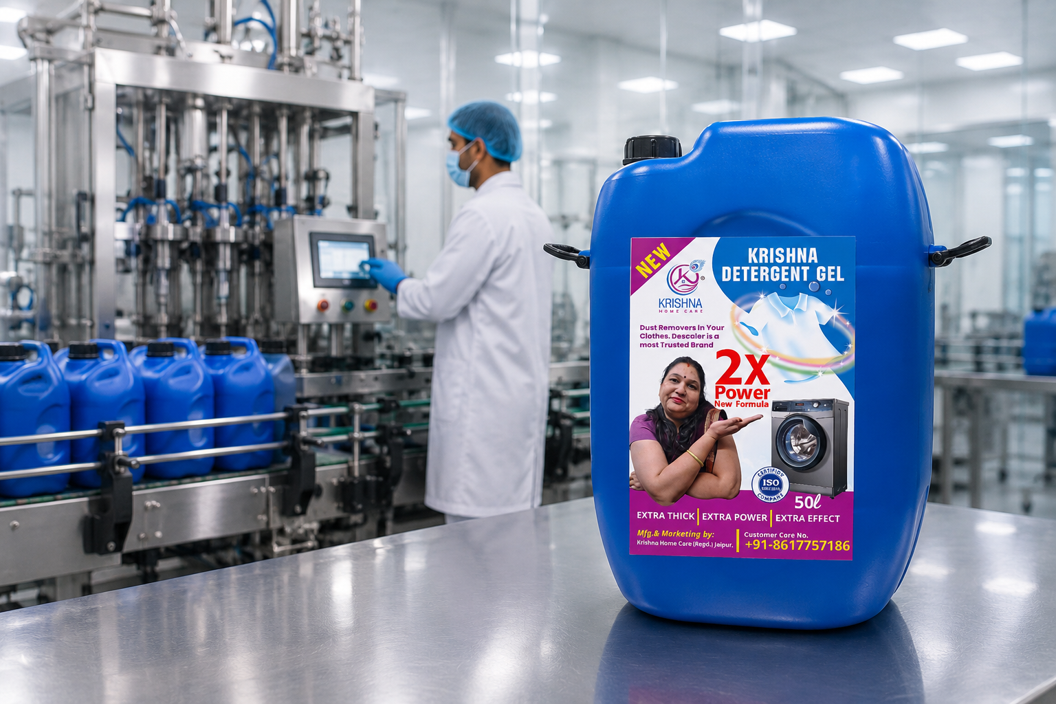 Krishna Home Care quality control on the production line